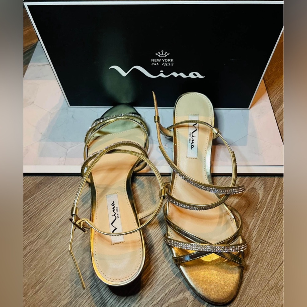 Gold Rhinestone Sandals